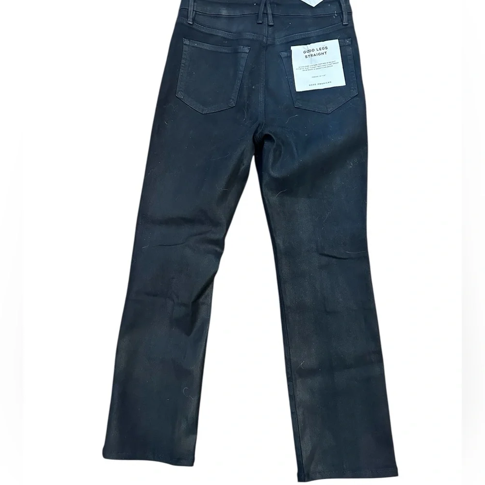 Good American Black Straight Good Legs Jeans Size 8 NWT 27.5”Inseam - Picture 5 of 11